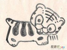 老虎简笔画：老虎来了