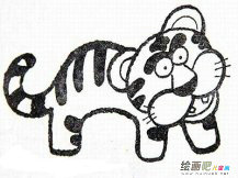 老虎简笔画：凶猛的老虎
