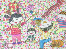彩色铅笔画：迎新年