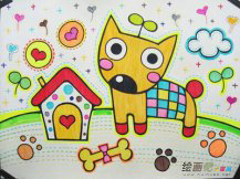 彩色铅笔画：我的小狗