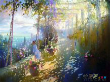 水彩画：紫藤萝