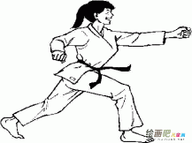 体育运动简笔画：我爱你，跆拳道