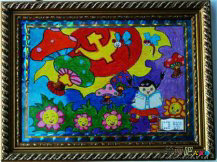 小学生蜡笔画作品：绘画的写实期