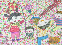 春节儿童画：烟花爆竹