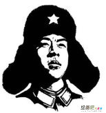 雷锋简笔画：黑白雷锋肖像