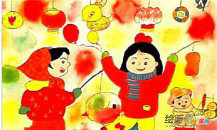 春节儿童画：大灯笼