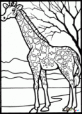 长颈鹿简笔画：简笔画临摹