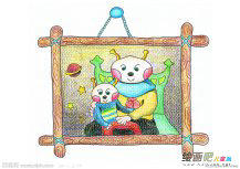 蜡笔画：模版作画法