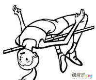 体育运动简笔画：跳高运动简笔画