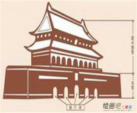 天安门简笔画：天安门风景简笔画