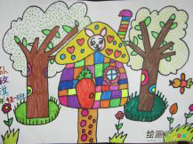 庆六一儿童画：我的六一儿童节一天