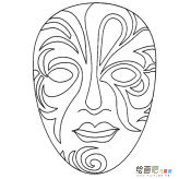 脸谱简笔画：五彩的脸谱