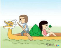 龙舟简笔画：邹圩龙舟