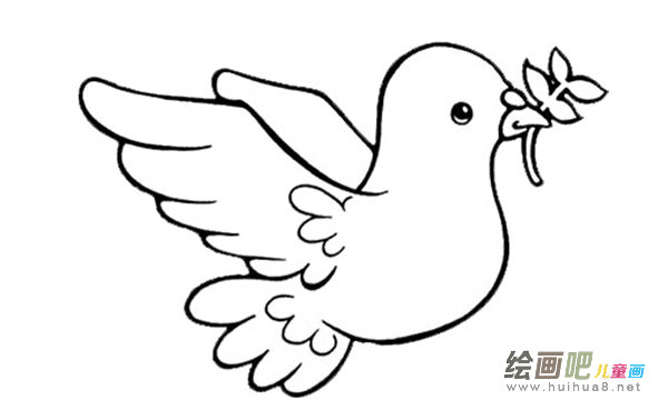 和平鸽简笔画：太空使者和平鸽