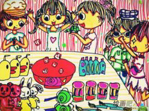 中秋节儿童画：伤感中秋夜