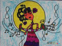中秋节儿童画：邀中秋