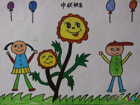 中秋节儿童画：又是中秋
