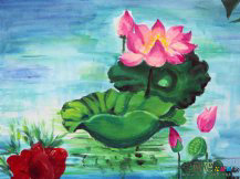 水彩画：美丽的荷花水彩画