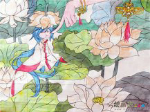水彩画：画荷花