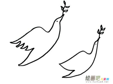 和平鸽简笔画：爱情之鸽