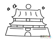 天安门简笔画：庄严宏伟