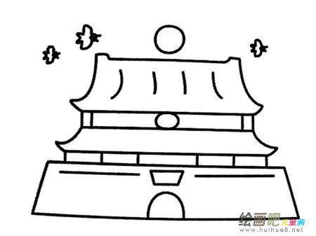 天安门简笔画：庄严宏伟的天安门