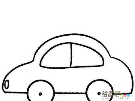 小汽车简笔画：普通的小轿车
