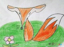 彩色铅笔画：狐狸的惊异