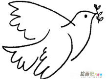 和平鸽简笔画：飞往日本的和平鸽
