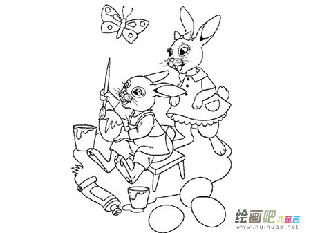 兔子简笔画：希望小兔子们过得好