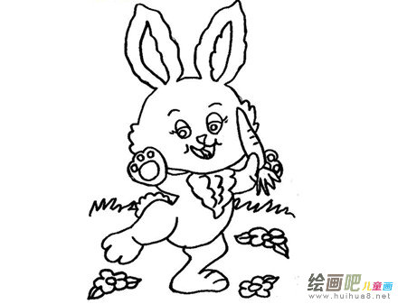 兔子简笔画：可爱的小兔子