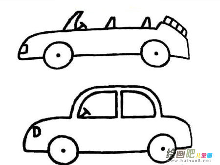 小汽车简笔画：我家买了小汽车