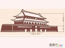 天安门简笔画：天安门升国旗