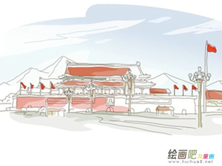 天安门简笔画：解放后的天安门