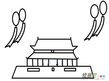 天安门简笔画：参观天安门