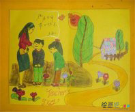 教师节儿童画：我心中的于老师