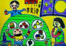 中秋节儿童画：中秋惹乡愁