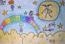 中秋节儿童画：中秋月，故乡明