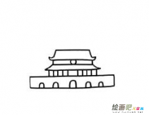 天安门简笔画：天安门广场一游