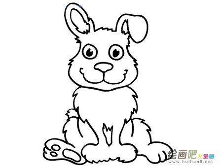 兔子简笔画：孵蛋的兔子