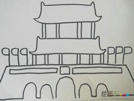 天安门简笔画：天安门“金殿传胪”