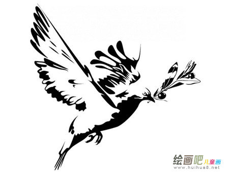 和平鸽简笔画：不被罪恶污染的和平鸽