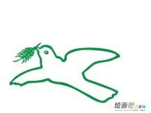 和平鸽简笔画：音乐台的和平鸽