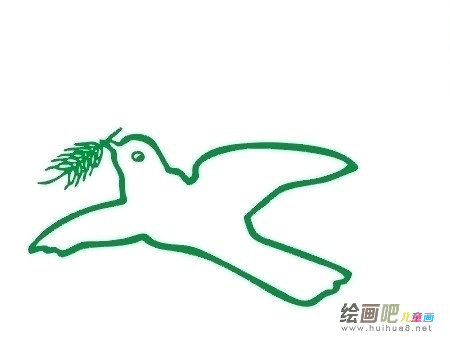 和平鸽简笔画：音乐台的和平鸽