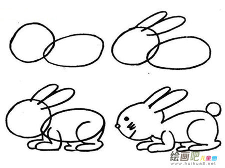 兔子简笔画：小兔子战胜大灰狼