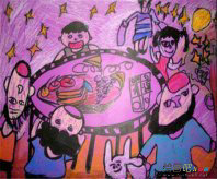 中秋节儿童画：中秋快乐
