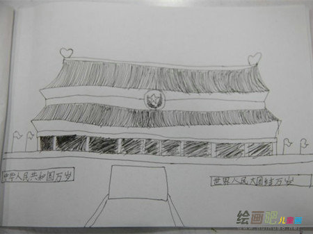 天安门简笔画：天安门广场了不起