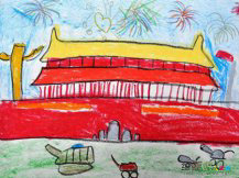 天安门简笔画：天安门升旗仪式