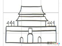 天安门简笔画：观看天安门升旗仪式