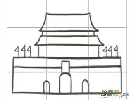天安门简笔画：观看天安门升旗仪式